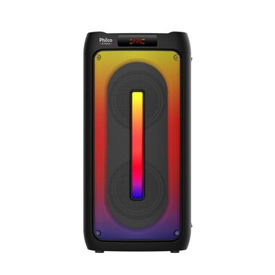Caixa de Som Amplificada Philco PCX4500 com Bluetooth, Rádio FM, Alça, Iluminação LED e Controle Remoto - 300W Preto / Bivolt