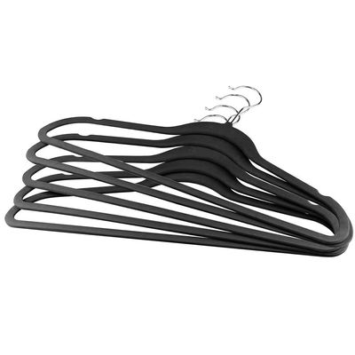 Conjunto de Cabides Lyor Veludo Antideslizante Leve Durável Preto