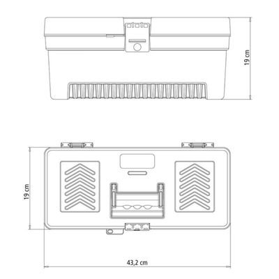 Caixa Plástica Organizadora de Ferramentas 17" Maleta Master Tramontina 43x19cm Bandeja Removível