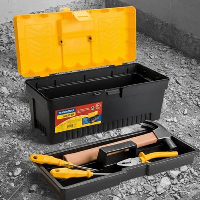 Caixa Plástica Organizadora de Ferramentas 17" Maleta Master Tramontina 43x19cm Bandeja Removível