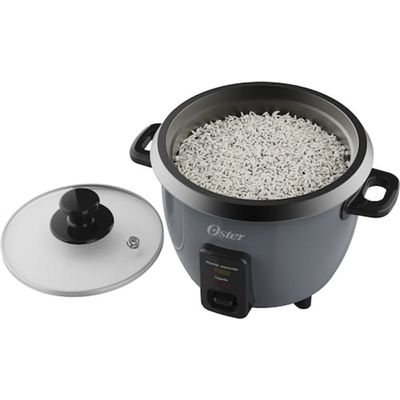 Panela Elétrica de Arroz Oster 0,6L Antiaderente Função Aquecer Tampa de Vidro Grafite / 110V