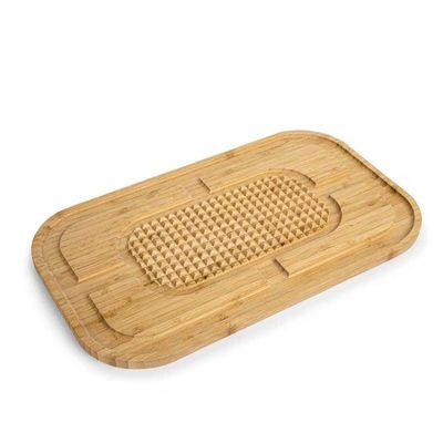 Tábua de Corte Retangular Sulcos Bambu Natural Euro Home Natural