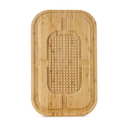 Tábua de Corte Retangular Sulcos Bambu Natural Euro Home Natural