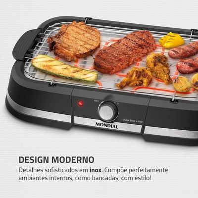Churrasqueira Elétrica Mondial Grand Steak e Grill CH-08-BI Preto / 220V
