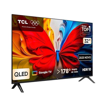 TV TCL 32 Polegadas 32S5K QLED Smart FHD TV Preto Bivolt
