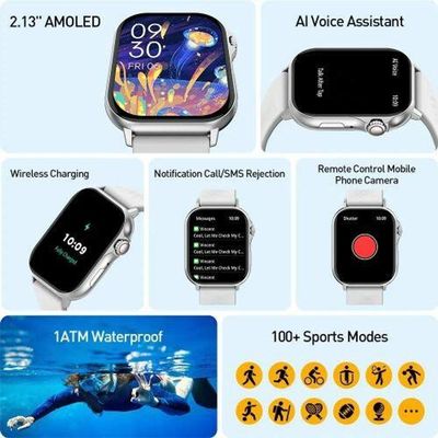 Smartwatch Peje G08 AMOLED GPS Frequência Cardíaca Spo2 7 Dias Preto