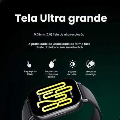 Smartwatch Xiaomi Redmi Watch 5 Active Monitoramento de Saúde 18 Dias Preto
