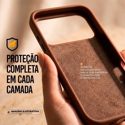 Capa para Smartphone Gshield Woov para Iphone 17 Pro com Tecido de Microssarja Marrom 1 Unidade