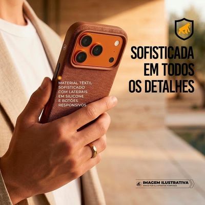 Capa para Smartphone Gshield Woov para Iphone 17 Pro com Tecido de Microssarja Marrom 1 Unidade
