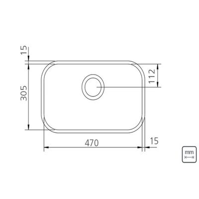 Cuba Tramontina Prime 47x30x17cm em Aço Inox Alto Brilho Outlet