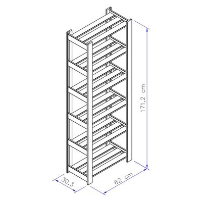 Estante para Livros 62x30x171 cm em Madeira Natural Marin Brasil