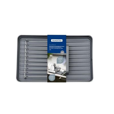Escorredor de Louça Tramontina Aço Inox e Polipropileno com Porta Talheres Grafite