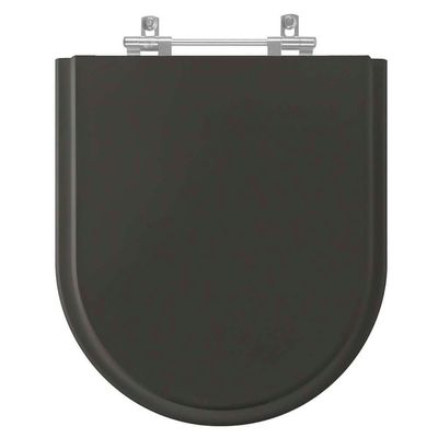 Assento Sanitário Smart Alongado Resina Plástica Parafusado Convencional Preto Fosco Pontto Lavabo