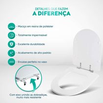 Assento Sanitário Smart Alongado Resina Plástica Parafusado Convencional Preto Fosco Pontto Lavabo