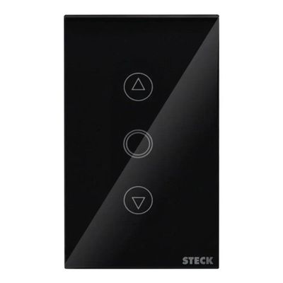 Interruptor Touch Dimmer Wi-Fi Smarteck 4x2 com Comando de Voz Preto Steck Bivolt