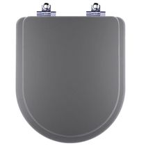 Assento Sanitário Smart Alongado Polipropileno Parafusado Fechamento Suave Cinza Pontto Lavabo 40CM