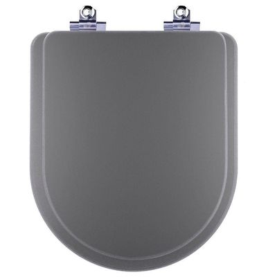 Assento Sanitário Smart Alongado Polipropileno Parafusado Fechamento Suave Cinza Pontto Lavabo 40CM