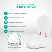 Assento Sanitário Smart Onix Alongado Polipropileno Fechamento Suave Preto Fosco Pontto Lavabo 40CM