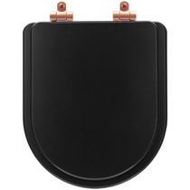 Assento Sanitário Smart Onix Alongado Polipropileno Fechamento Suave Preto Fosco Pontto Lavabo 40CM