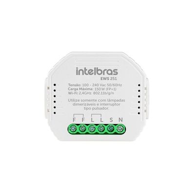 Interruptor Controlador Dimmer EWS 251 com Controle de Intensidade e Wi-Fi Smart Branco Intelbras