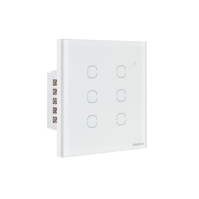 Interruptor Smart EWS 1006 com Controle por Toque e Wi-Fi Branco Intelbras