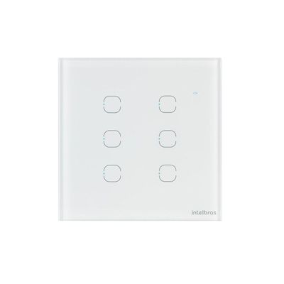 Interruptor Smart EWS 1006 com Controle por Toque e Wi-Fi Branco Intelbras