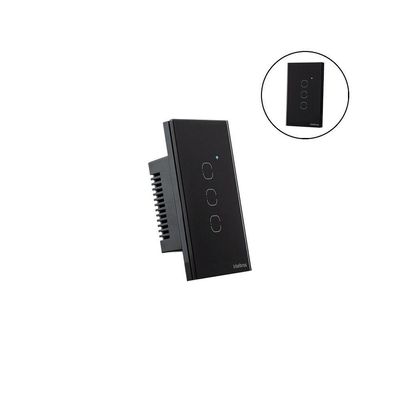 Interruptor Smart EZS 1003 Touch 3 com Zigbee Bivolt Preto Intelbras