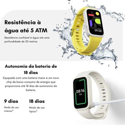 Pulseira Inteligente Xiaomi Smart Band 9 Active Tela 1.47 18 Dias Preto