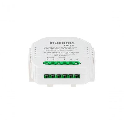 Interruptor Controlador Dimmer Smart Wi-Fi EWS 251 Ajuste de Intensidade da Luz Via App Izy Branco