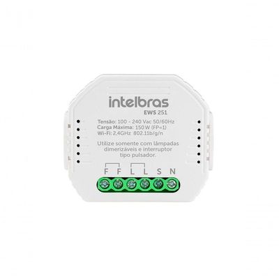 Interruptor Controlador Dimmer Smart Wi-Fi EWS 251 Ajuste de Intensidade da Luz Via App Izy Branco