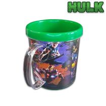 Kit Boneco Colecionável Hulk 15cm Caneca Vingador 350ML Nº12 com Action Figure Verde Smart Bracelet