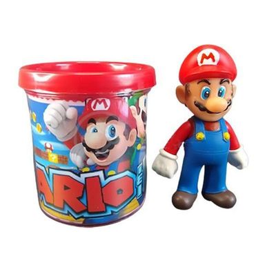 Kit Boneco Mario World Articulado 12cm e Caneca 350ML Vinil para Maiores de 3 Anos Smart Bracelet