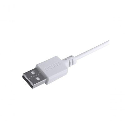 Cabo USB Pcyes PUACB-05 para Smartphone USB a 2.0 para USB Tipo C 480 MBPS Branco 0,5 METRO