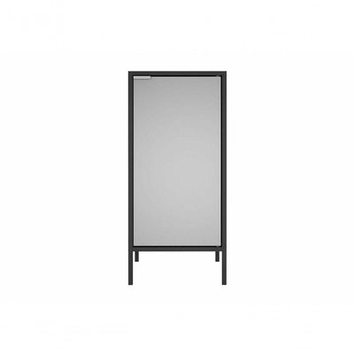 Balcão Alto Multiúso Itatiaia Smart - 1 Porta - Preto C- Cinza Matte