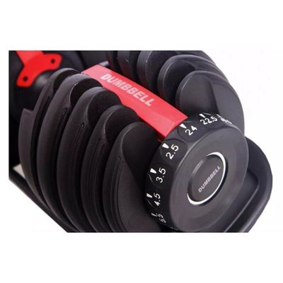 Halter Dumbbel Smart Ajustável Musculação 24kg Preto Com Vermelho