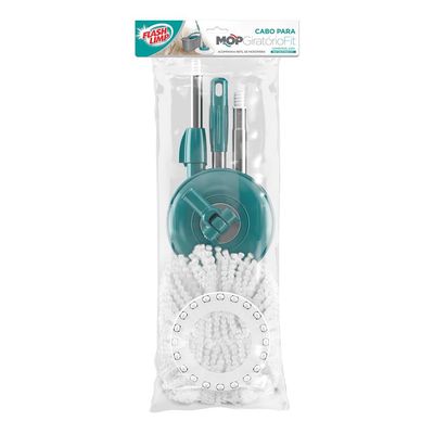 Conjunto de Cabo e Refil para MOP Giratório Fit FlashLimp 2 Peças Verde