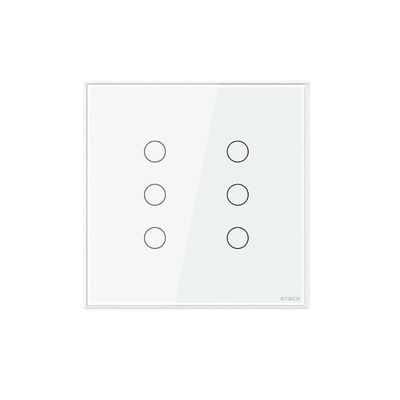 Interruptor Touch Smarteck com Wi-Fi e Comando de Voz Branco Steck 6 MODULOS