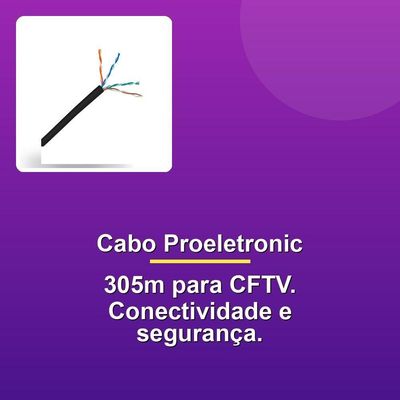 Cabo Proeletronic Cftv 4 Pares Preto 305m