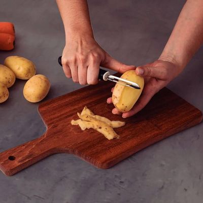 Kit 4 Descascadores de Batatas Manual Inox Tramontina Utilitá Cabo Polipropileno Preto