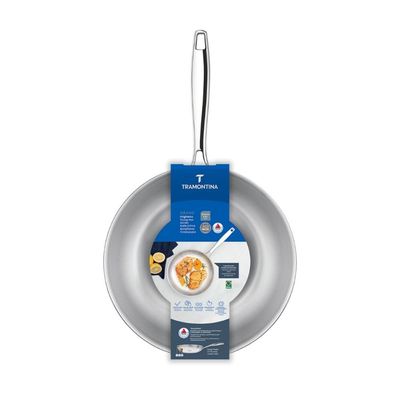 Frigideira Tramontina Grano em Aço Inox 24 cm 1,8L Fundo Triplo Compatível com Indução
