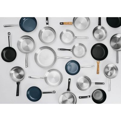 Frigideira Tramontina Grano em Aço Inox 24 cm 1,8L Fundo Triplo Compatível com Indução