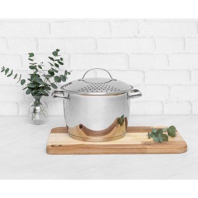 Espagueteira Tramontina Allegra Aço Inox com Fundo Triplo 22 cm 5,5 L