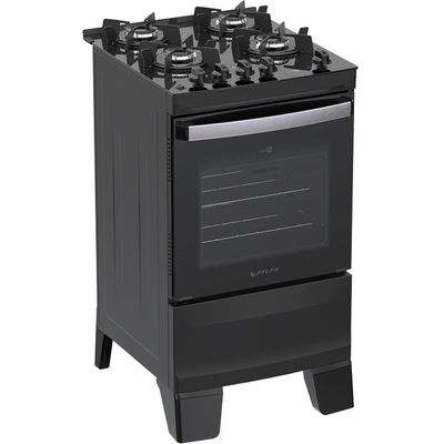 Fogão 4 Bocas Agile Up Glass Mesa de Vidro Atlas Preto / Bivolt