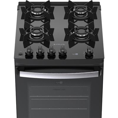 Fogão 4 Bocas Agile Up Glass Mesa de Vidro Atlas Preto / Bivolt