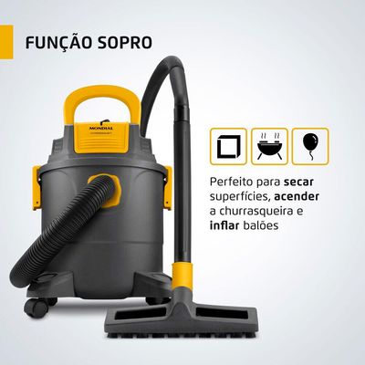 Aspirador de água e Pó Hydrodust Mondial APT-01-12L Preto/Amarelo 220V