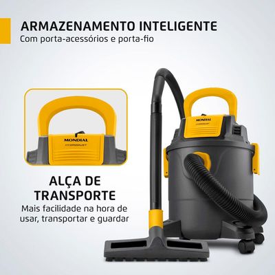 Aspirador de água e Pó Hydrodust Mondial APT-01-12L Preto/Amarelo 220V