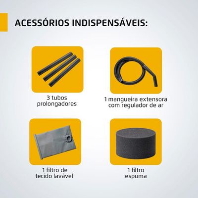 Aspirador de água e Pó Hydrodust Mondial APT-01-12L Preto/Amarelo 220V