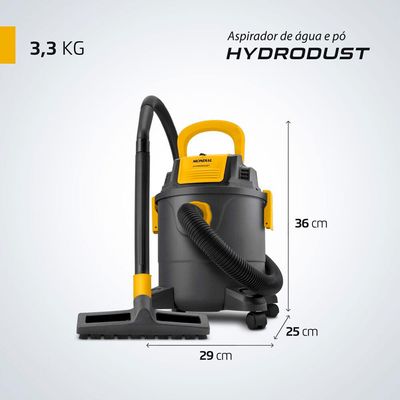 Aspirador de água e Pó Hydrodust Mondial APT-01-12L Preto/Amarelo 220V