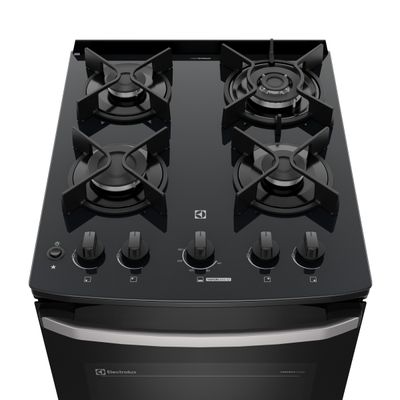 Fogão 4 bocas Electrolux Preto Efficient Mesa Vidro, Tripla Chama e PerfectCook (FE4GB) Bivolt
