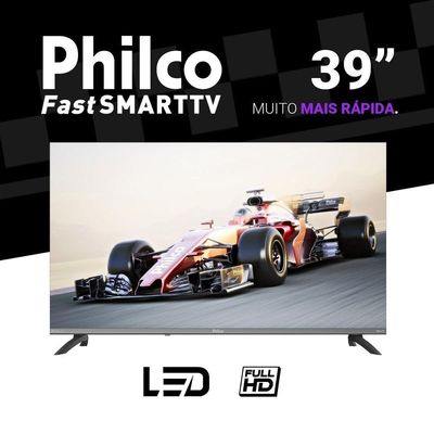 Smart TV Philco P39CRA 39" Full HD DLED Cinza com Roku Tv Bivolt